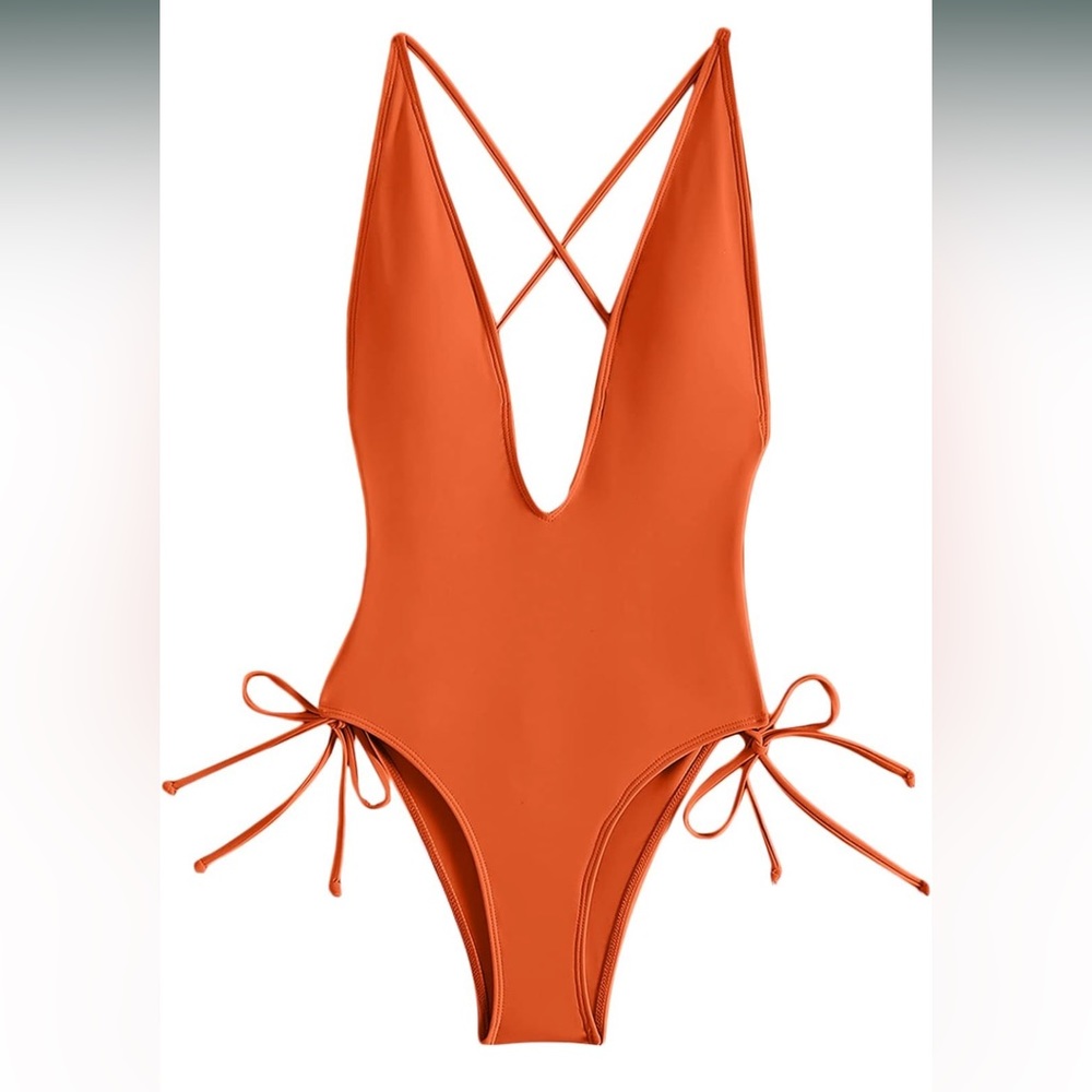 Brand new- sexy one piece swim suit in orange